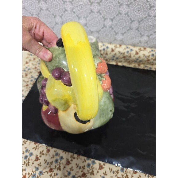 Vintage Fruit Pitcher With Banana Handle 80s Kitchen Decor Ceramic‎ Flower Vase - Picture 6 of 8